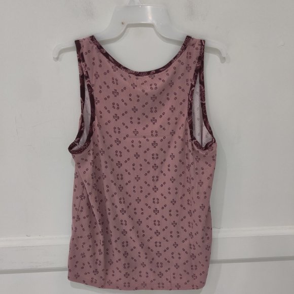 NWoT Lucky Brand Women's Drawstring Lounge Tank Top Burgundy Size L $85 FFF007 - Picture 2 of 2